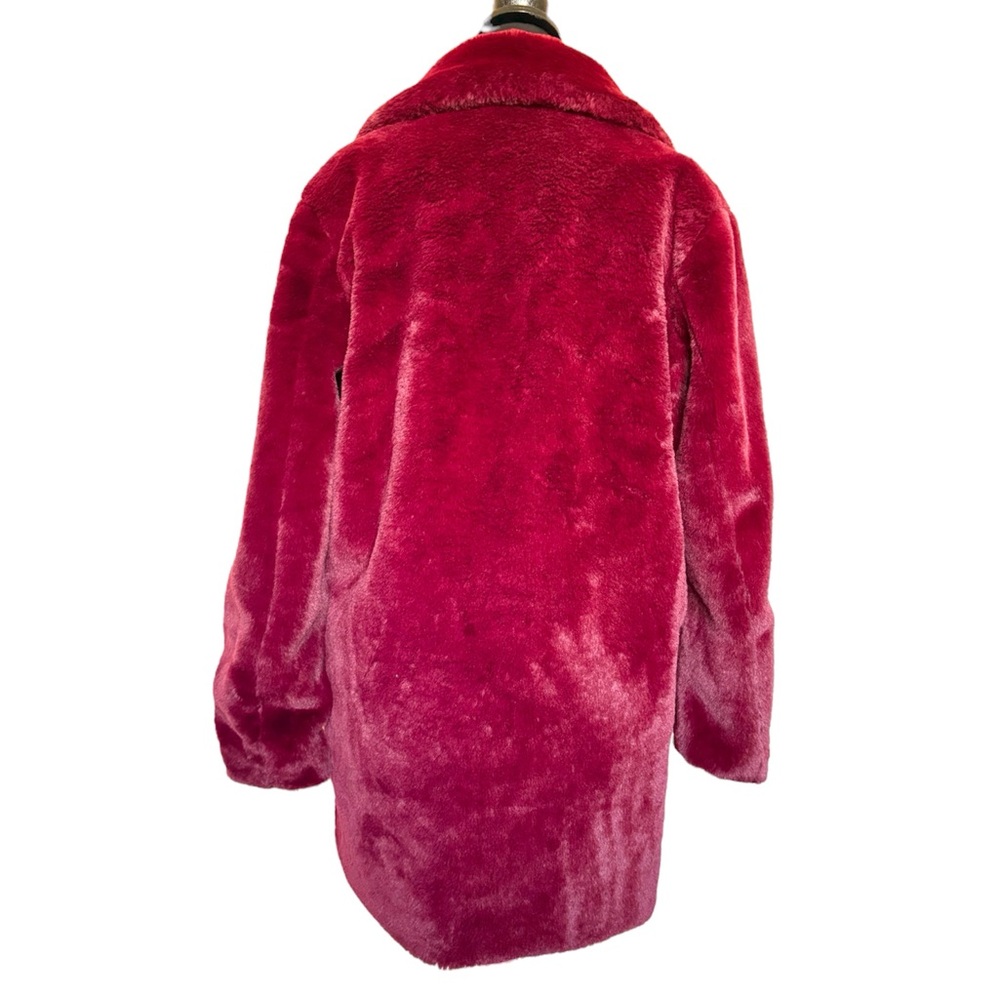 NWT Philosophy Woman’s XS Luxurious Faux Fur Burgundy Coat - Picture 4 of 7